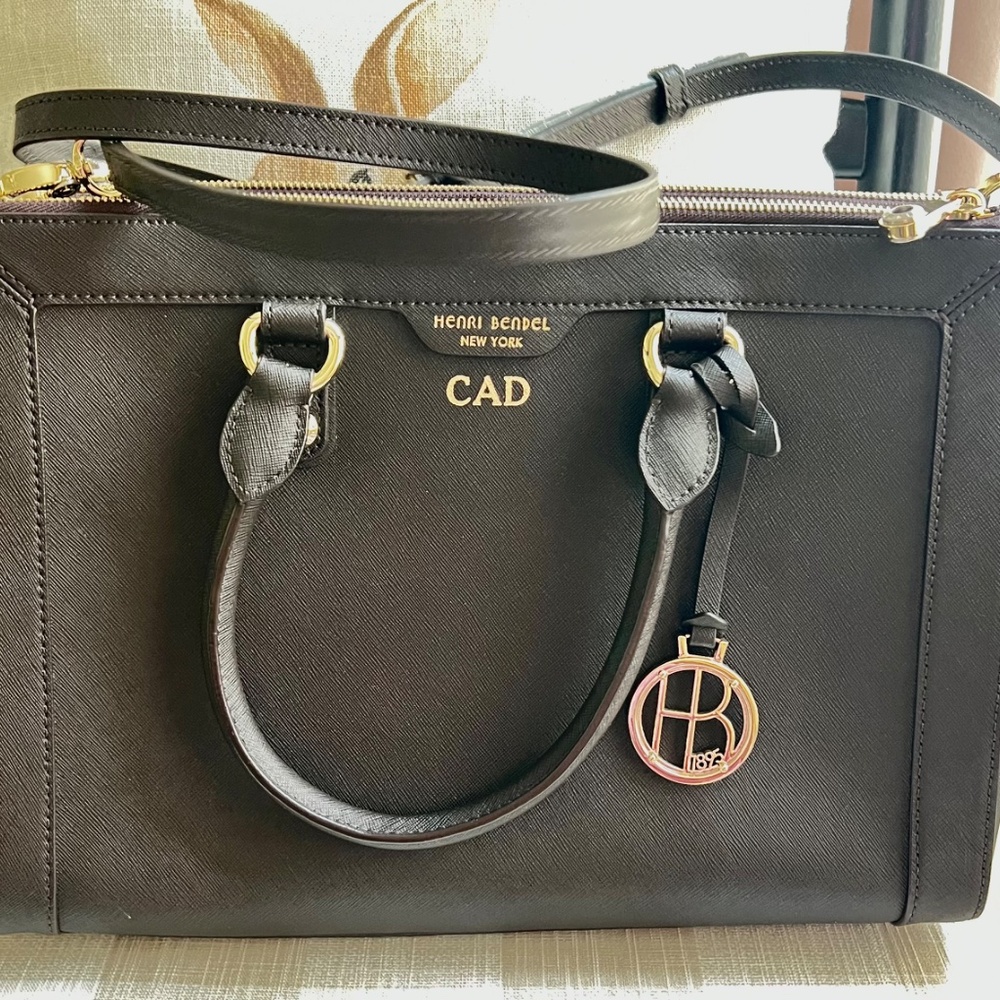 HENRI BENDEL BROWN SAFFIANO LEATHER TOTE SHOULDER BAG NWOT - Picture 10 of 13